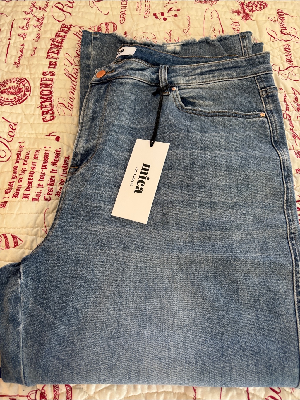 Nwt Mica Los Angeles Light Wash High Rise Crop Flare Jeans Size 20w
